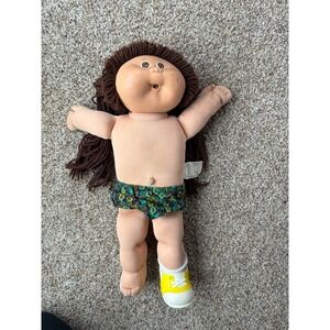 Vintage Cabbage Patch Girl Doll 1978-1982 Brown Hair & Eyes 16" Pacifier Ready